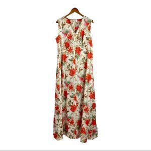 Vintage 1960s handmade Aloha Sleeveless Tropical Hawaiian Maxi Dress